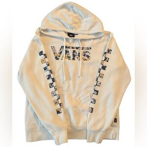 Vans Cream Hoodie with Floral Checkerboard Logo